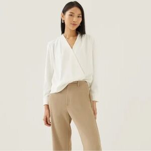 BNWT LOVE BONITO 'Ada' V-neck Wrap Blouse Black